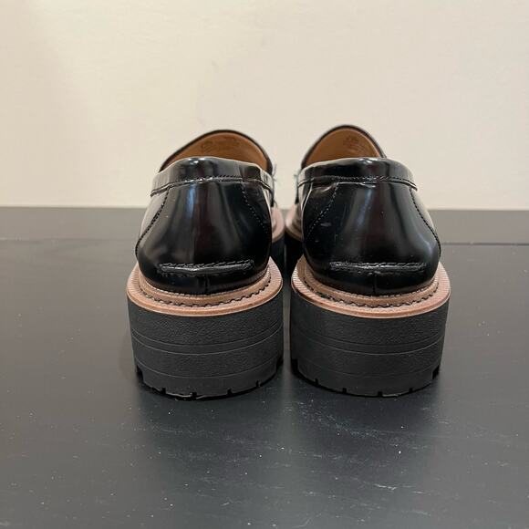 Sam Edelman Glossy Black Loafers with Gold Accent - Picture 9 of 13